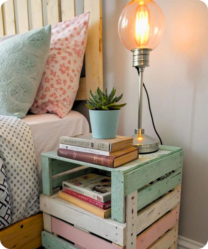 20 Easy Minimalist DIY Home Decor Ideas For Beginners 12 Crate Nightstands