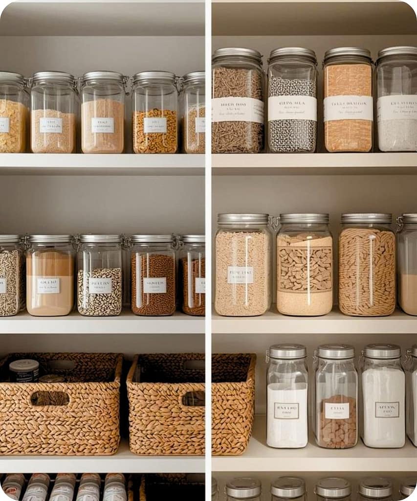 20 Easy Minimalist DIY Home Decor Ideas For Beginners 13 Glass Jar Pantry Organizers