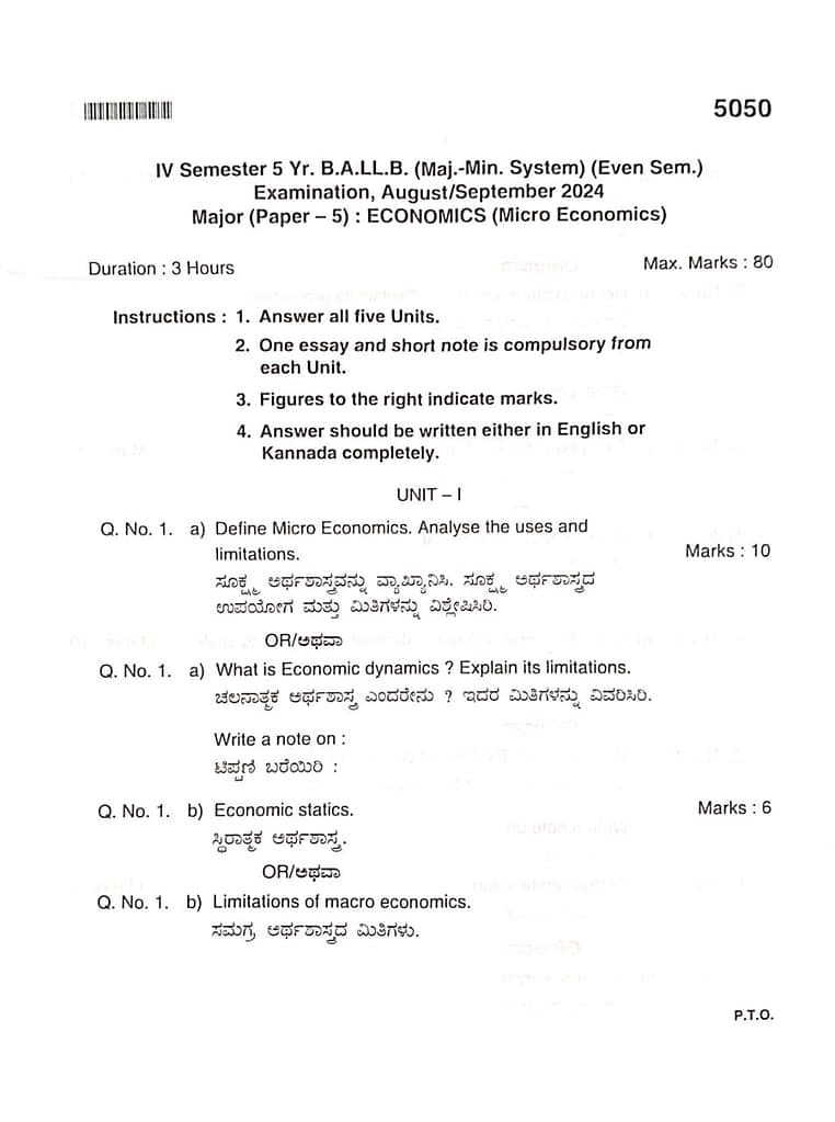 MAJOR-ECONOMICS-5- -MICRO ECONOMICS QUESTION PAPER-2024 2 MAJOR-ECONOMICS-5- -MICRO ECONOMICS QUESTION PAPER-2024