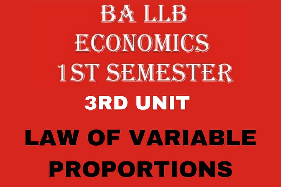Briefly Explain the Law of Variable Proportions?