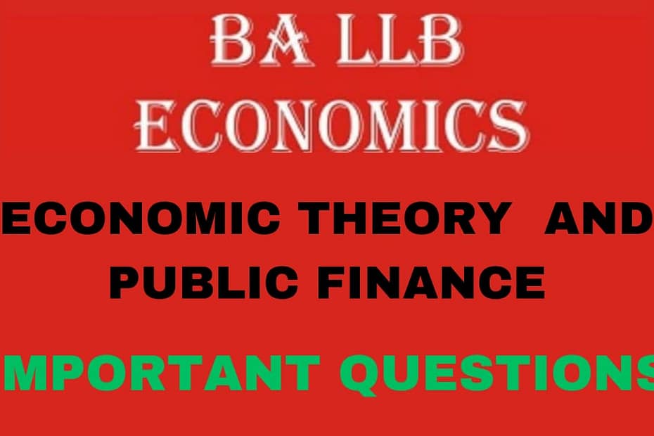 ECONOMICS - 3 ECONOMIC THEORY AND PUBLIC FINANCE
