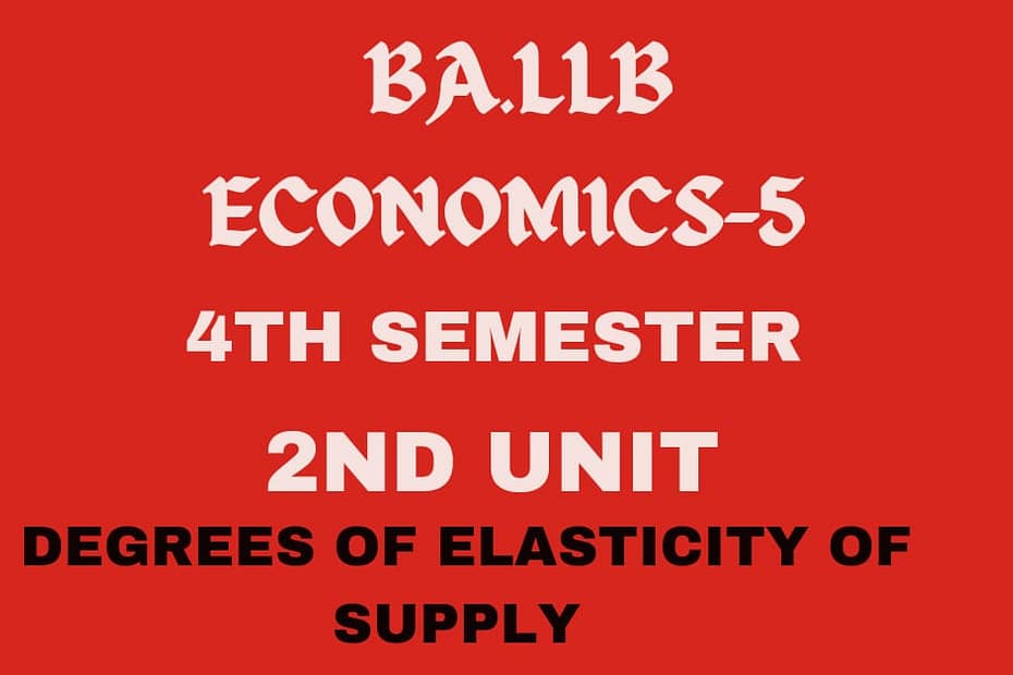 What is elasticity of supply? explain the degrees of elasticity of supply.