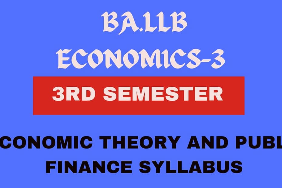 Syllabus of Economics- Major/Minor--3- Economic Theory and Public Finance. 2 Syllabus of Economics- Major/Minor--3- Economic Theory and Public Finance.